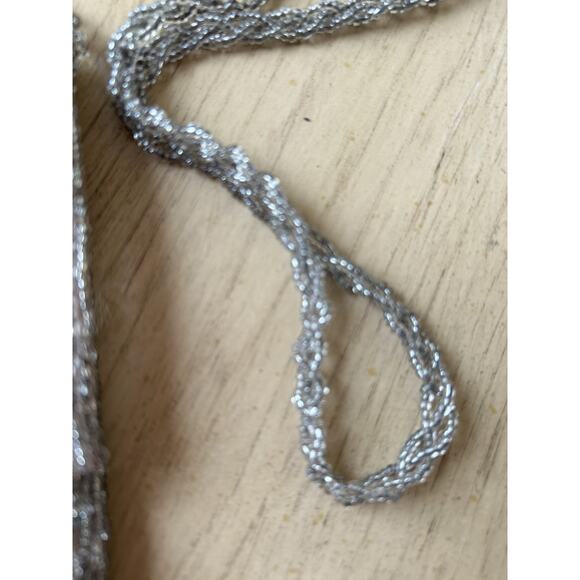 VTG Silver Beaded Tiny Purse Formal Bag Prom Dance Formal Wedding Guest 40s 50s - Picture 6 of 11